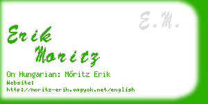 erik moritz business card